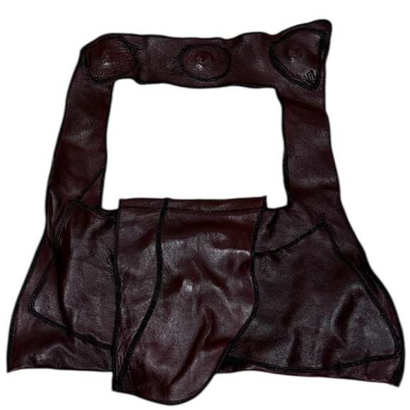 (h(om)e) Heather Hambrecht Handbags - ‼️SOLD‼️(h(om)e) Heather Hambrecht Shoulder Bag Burgundy Organic Distressed